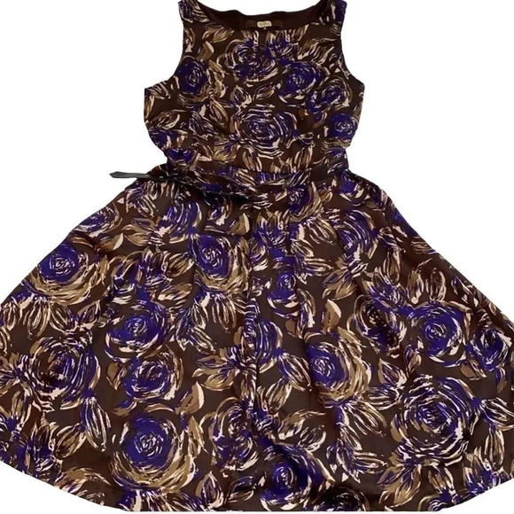 NWOT Eva Franco Purple Rose Sleeveless Dress Anthropologie Size 6 - Picture 4 of 5